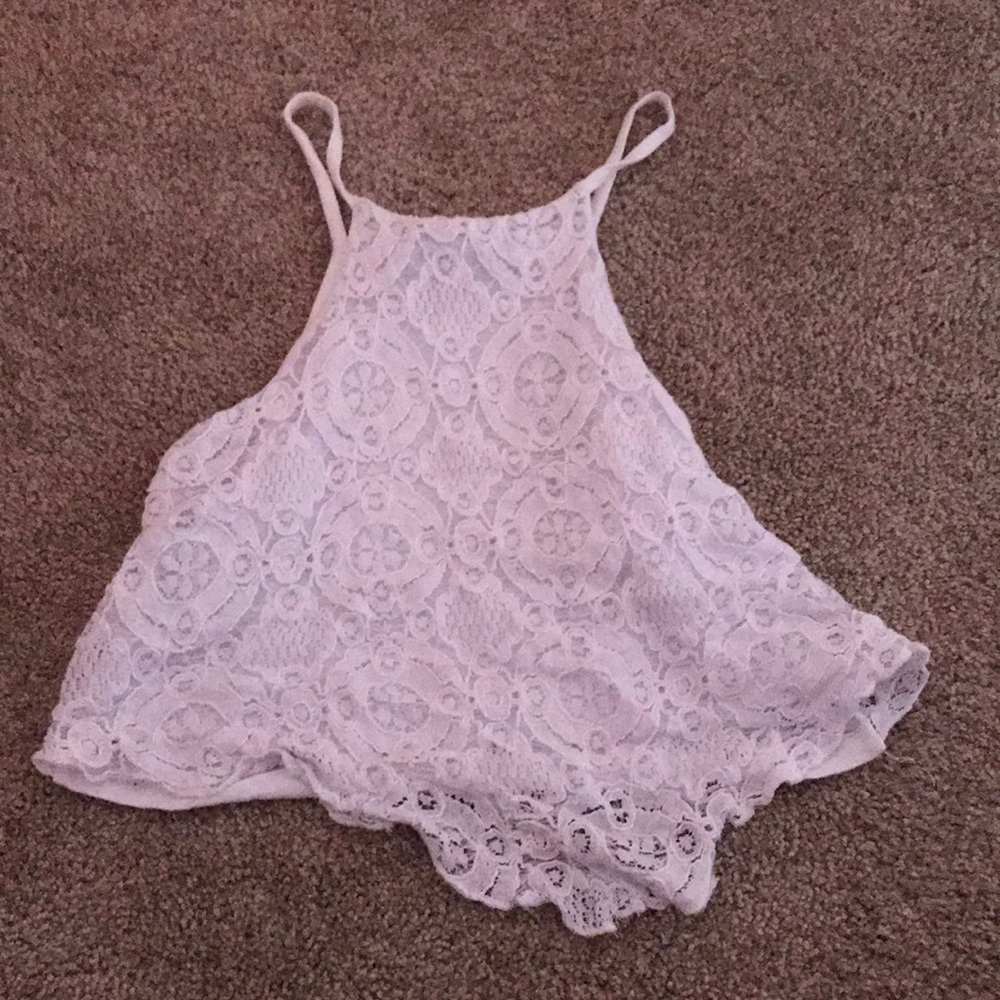 White Lace Crop Top